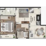 Planta tipo 20 - 33,00m² SITE