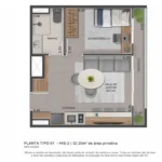 Planta 32m²